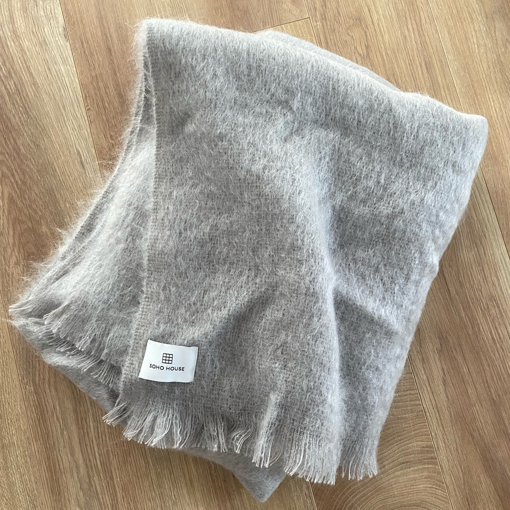 Soho Home Grey Mohair Blanket